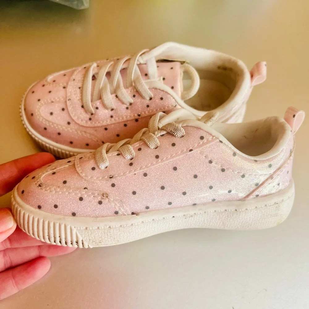 Carters Pink Polka Dot Toddler Sneakers